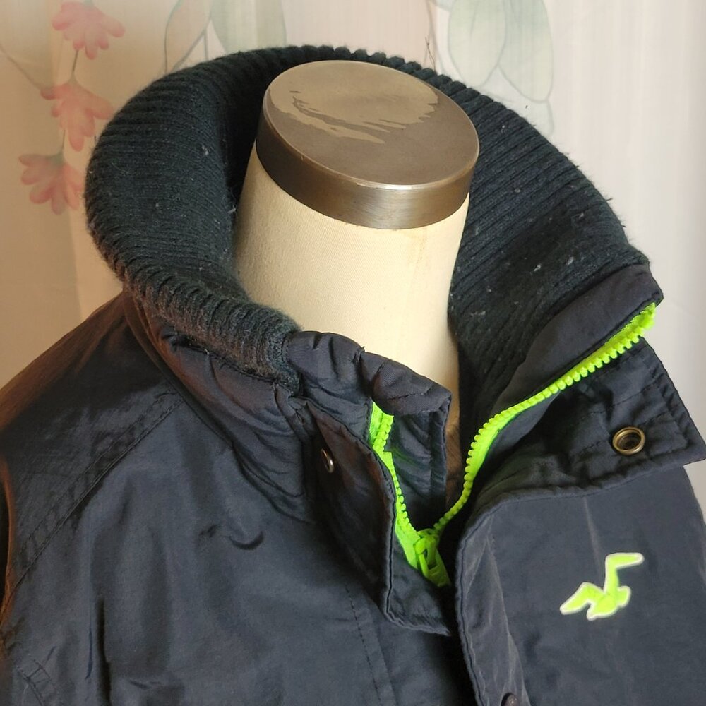 Mens Navy Blue Hollister California Polyester M Medium Coat Jacket